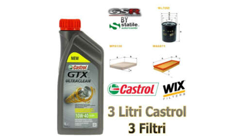 Kit Tagliando Fiat Punto II 2 188 1.2 16v 80cv 59kw 3Lt. Olio Castrol GTX 10w40